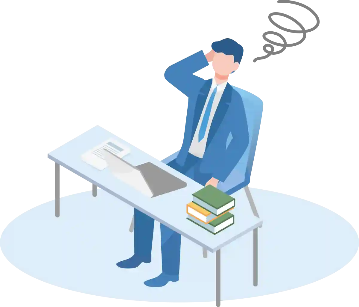課題に悩むビジネスパーソンのイラスト